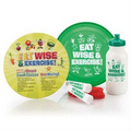 Eat Wise & Exercise! Flying Disc & Educational Card w/ Jump Rope & Water Bottle